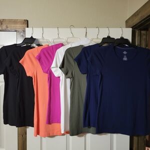 St. John's Bay Short Sleeve Tees - Black, Orange, Pink, White, Green, Blue